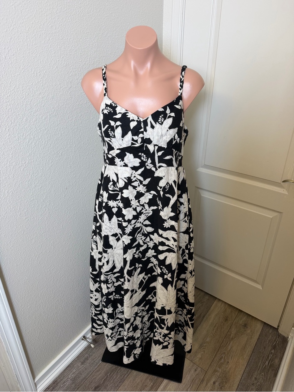 Rachel Zoe Black and White Floral Maxi Dress